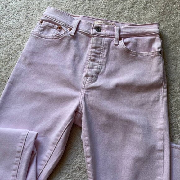 Levi's Wedgie Skinny Cut Off Pink Women Jeans Size 29/27 - Picture 7 of 12